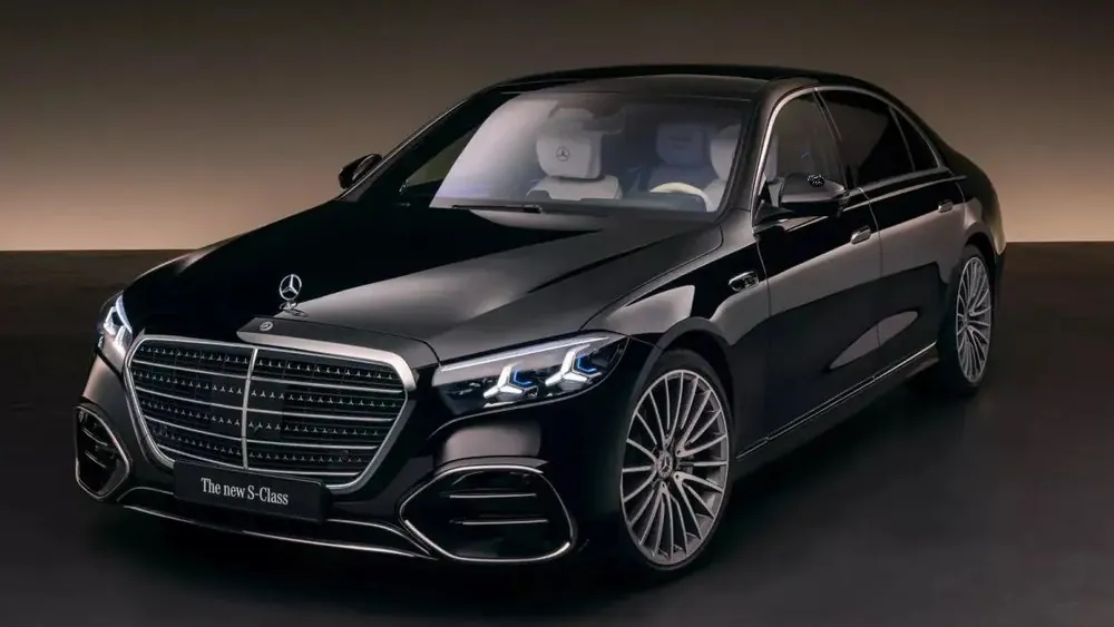 Mercedes-Benz Classe S com chancela adesiva Etiquetou no vidro